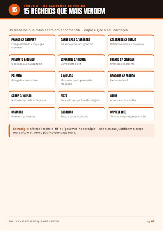 Página: 15 recheios que mais vendem